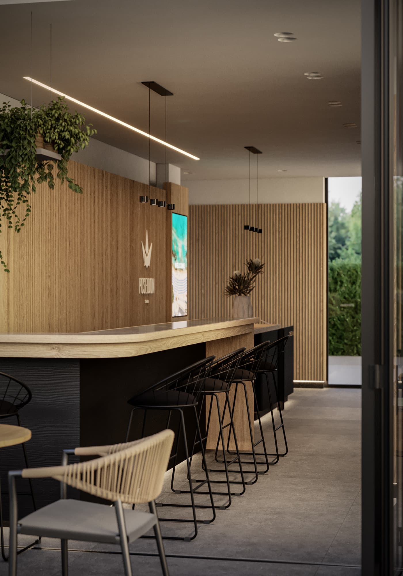 Cafe terrace at Poseidon Suites