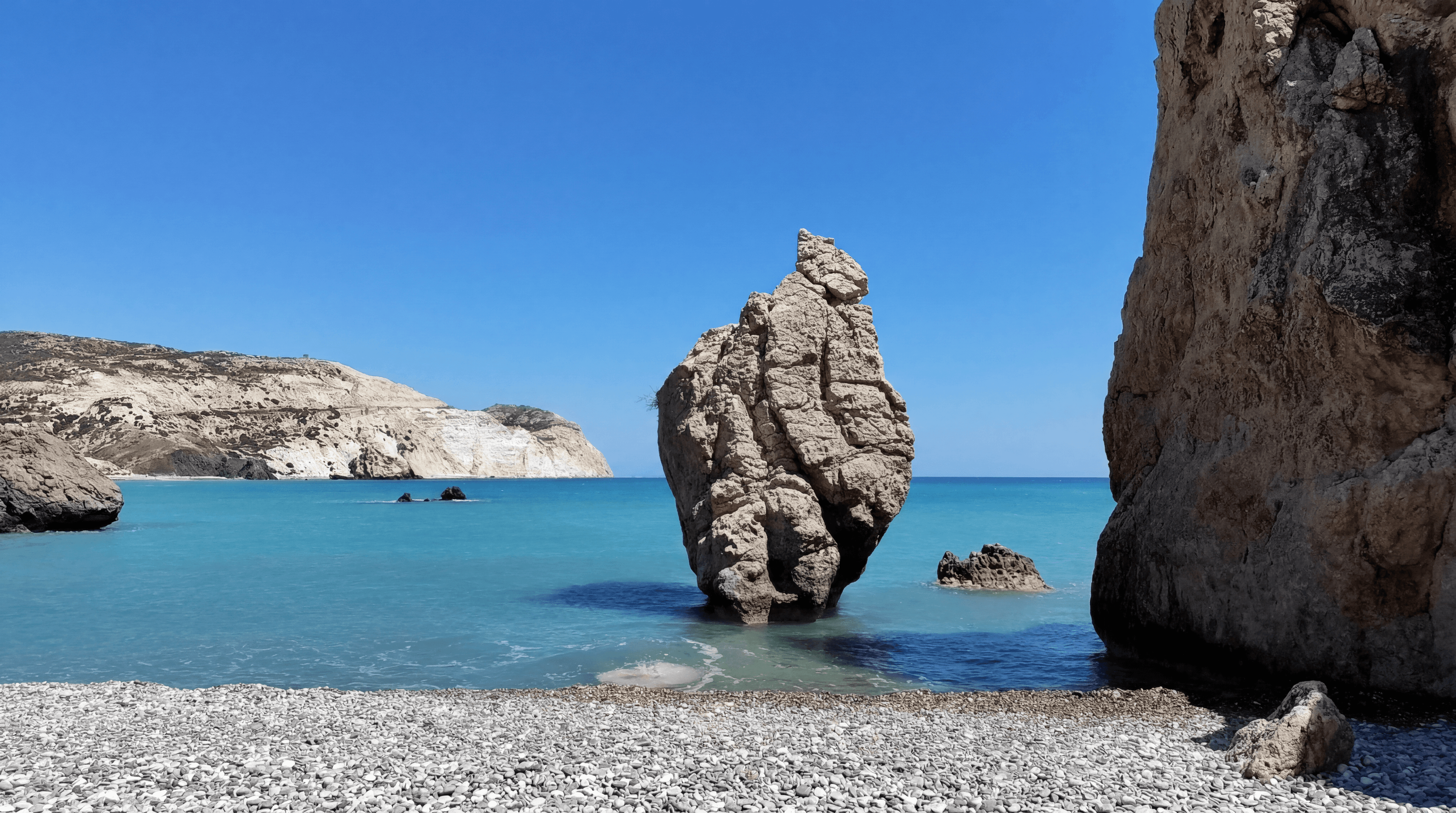Petra tou Romiou rock formation on the Paphos coastline